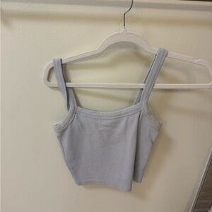 Forever 21 Gray Fitted Crop Tank Top